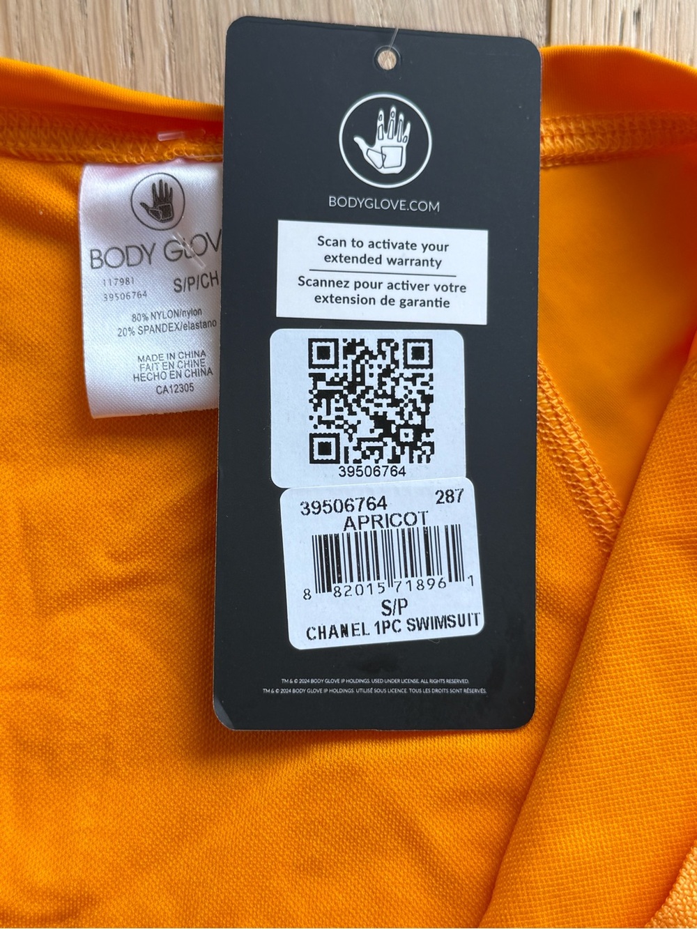 Body Glove Apricot Orange Long Sleeve Zip One Piece Swimsuit Rash Guard NWT S - Picture 4 of 4